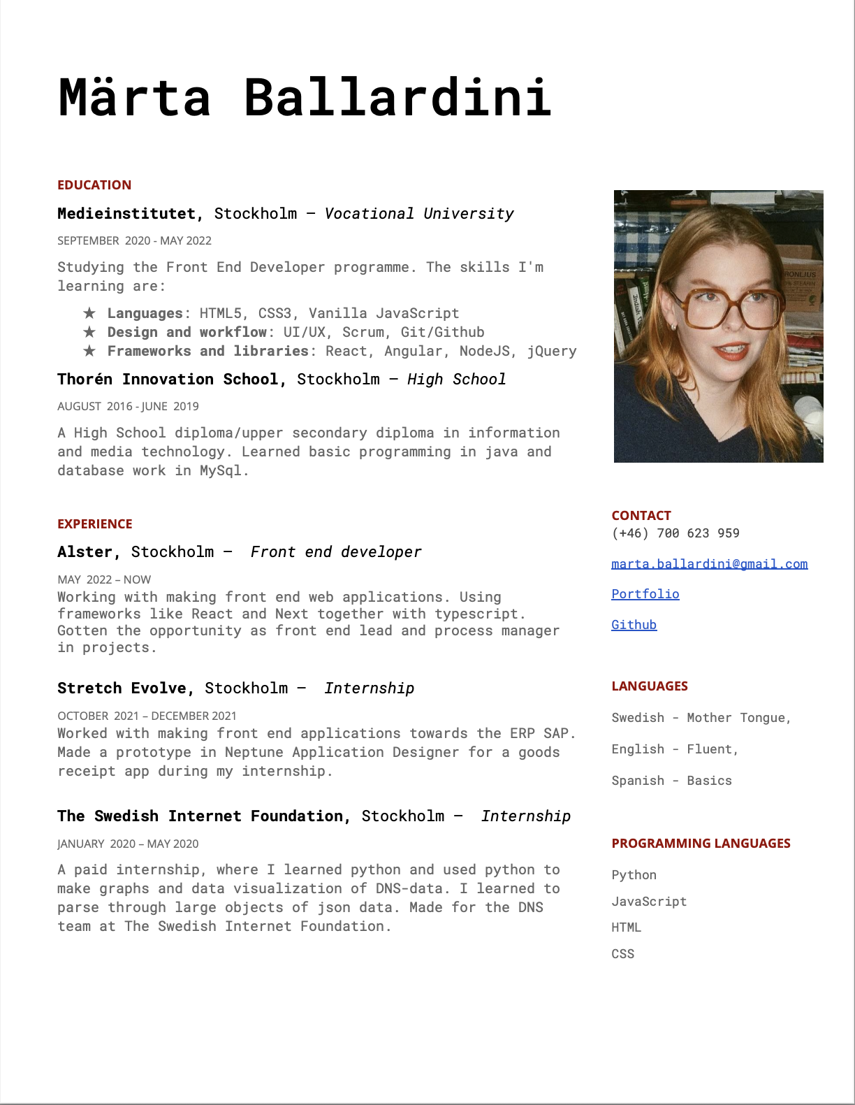 CV Preview